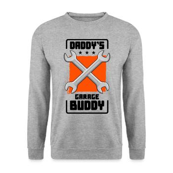 Daddy Garage Buddy Car Mechanic Vehicle Technician - Unisex Pullover - Weißgrau meliert - Vorne - Alina (178cm) & Michal (187cm)