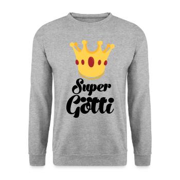 Super Götti bescht Götti Patenonkel Schweiz - Unisex Pullover - Weißgrau meliert - Vorne - Alina (178cm) & Michal (187cm)