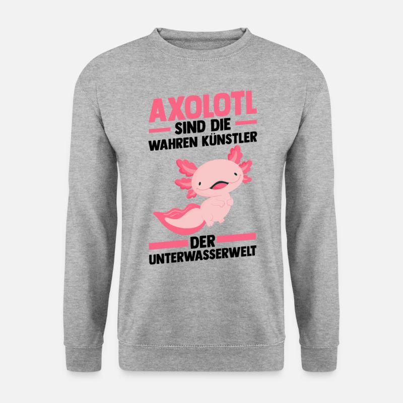 Axolotl - Unisex Pullover - Weißgrau meliert
