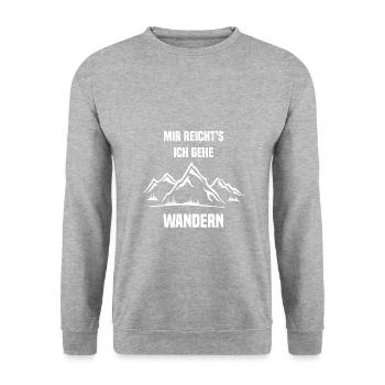 Mir reicht's ich gehe wandern - Unisex Pullover - Weißgrau meliert - Vorne - Alina (178cm) & Michal (187cm)