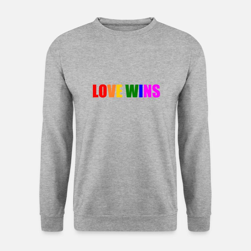 Love wins - Unisex Pullover - Weißgrau meliert