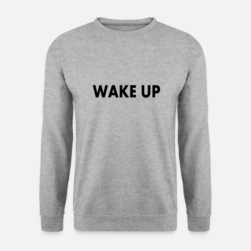 Wake up - Unisex Pullover - Weißgrau meliert