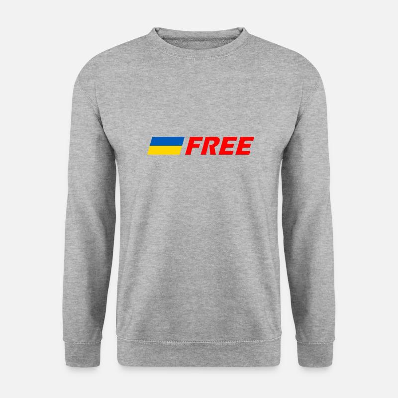 Ukraine - Unisex Pullover - Weißgrau meliert