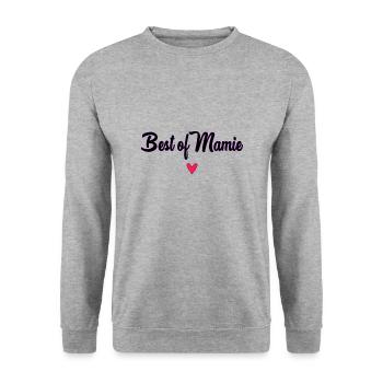BONNE FÊTE. COEUR. BONNE FÊTE MAMAN. MAMAN - Sweat-shirt Unisexe - gris chiné - Devant - Alina (178cm) & Michal (187cm)