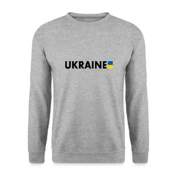 Ukraine - Unisex Pullover - Weißgrau meliert - Vorne - Alina (178cm) & Michal (187cm)