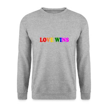 Love wins - Unisex Sweatshirt - salt & pepper - Front - Alina (178cm) & Michal (187cm)