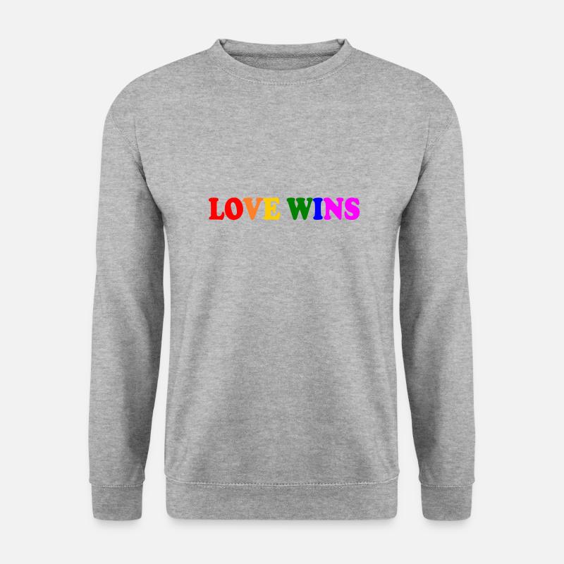 Love wins - Unisex Pullover - Weißgrau meliert