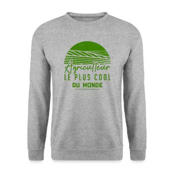 Agriculteur Le Plus Cool Du Monde - Sweat-shirt Unisexe - gris chiné - Devant - Alina (178cm) & Michal (187cm)