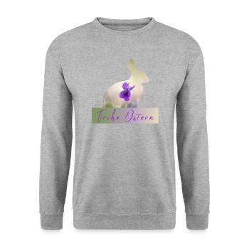 Happy Easter Bunny - Unisex Sweatshirt - salt & pepper - Front - Alina (178cm) & Michal (187cm)