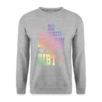 Allerbeste Lehrerin - Unisex Pullover - Weißgrau meliert - Vorne - Alina (178cm) & Michal (187cm)