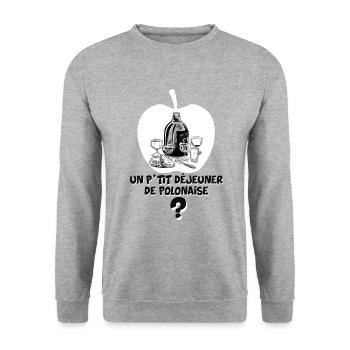 Le petit déjeuner de polonaise - Sweat-shirt Unisexe - gris chiné - Devant - Alina (178cm) & Michal (187cm)