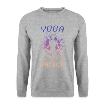 Yoga - Unisex Pullover - Weißgrau meliert - Vorne - Alina (178cm) & Michal (187cm)