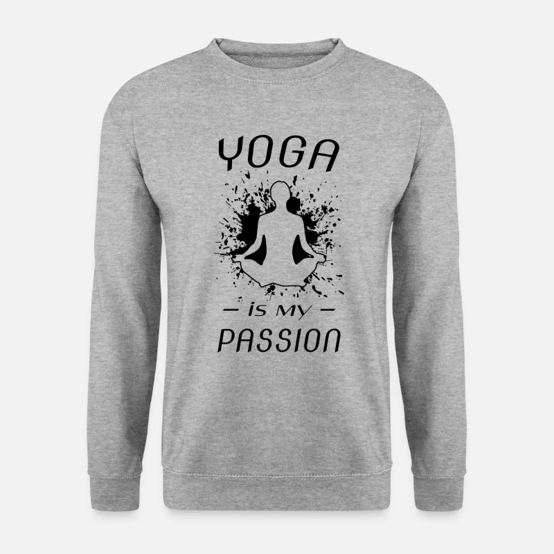 Yoga Yogaspruch Yogadesign - Unisex Pullover - Weißgrau meliert