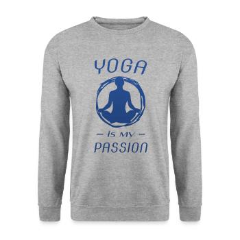 YOGA - Unisex Pullover - Weißgrau meliert - Vorne - Alina (178cm) & Michal (187cm)