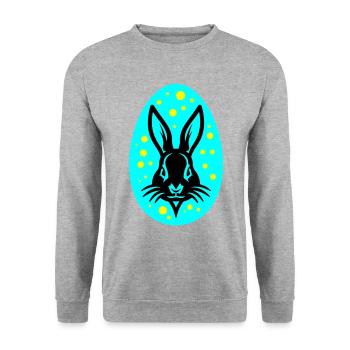 Osterei Osterhase Icon Ostern - Unisex Pullover - Weißgrau meliert - Vorne - Alina (178cm) & Michal (187cm)