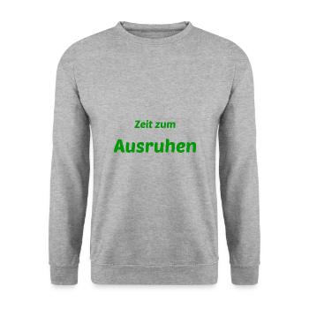 Ausruhen Ruhe Entspannung Relaxen Chillen - Unisex Pullover - Weißgrau meliert - Vorne - Alina (178cm) & Michal (187cm)