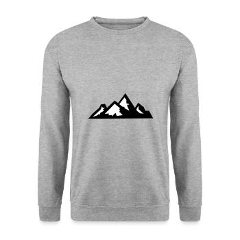 Mountains Mountain Mountains 08 - Unisex Sweatshirt - salt & pepper - Front - Alina (178cm) & Michal (187cm)