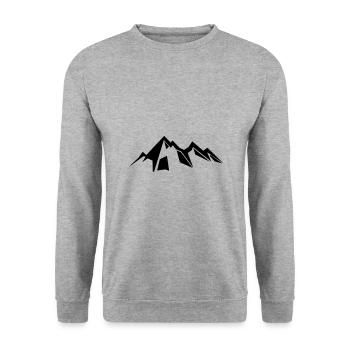 Mountains Mountain Mountains 15 - Unisex Sweatshirt - salt & pepper - Front - Alina (178cm) & Michal (187cm)
