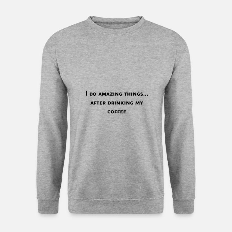 Lustiges Café-Design - Unisex Pullover - Weißgrau meliert