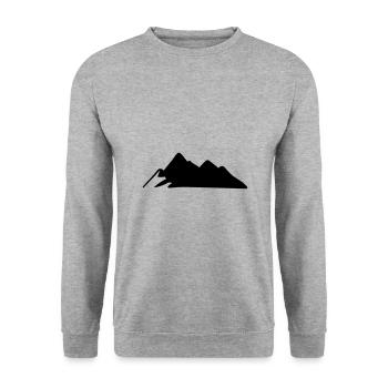 Mountains Mountain Mountains 02 - Unisex Sweatshirt - salt & pepper - Front - Alina (178cm) & Michal (187cm)