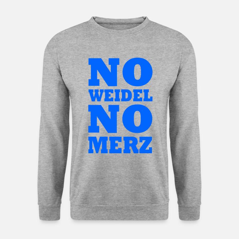 No weidel no merz - Unisex Pullover - Weißgrau meliert