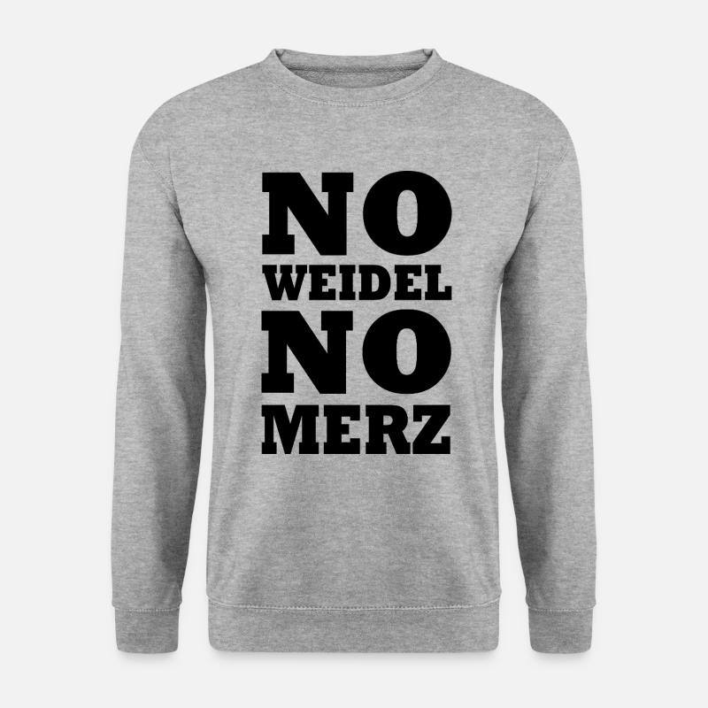No weidel no merz - Unisex Pullover - Weißgrau meliert