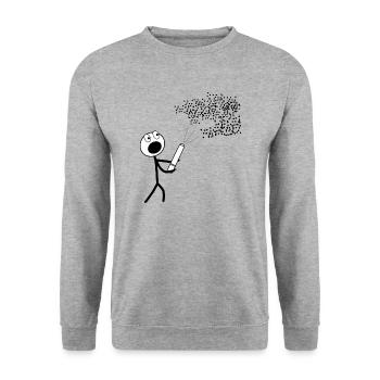 Stick figure confetti! Black! Gift! party - Unisex Sweatshirt - salt & pepper - Front - Alina (178cm) & Michal (187cm)