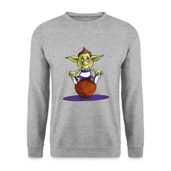 Baby korrigan basket - Sweat-shirt Unisexe - gris chiné - Devant - Alina (178cm) & Michal (187cm)