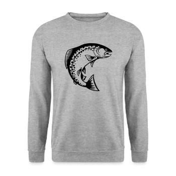 Dernière pêche à la truite - Sweat-shirt Unisexe - gris chiné - Devant - Alina (178cm) & Michal (187cm)