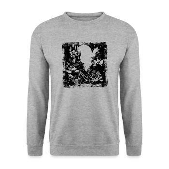 Mountain Biking Sketch - Unisex Sweatshirt - salt & pepper - Front - Alina (178cm) & Michal (187cm)