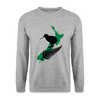 New Zealand Design 4 - Unisex Sweatshirt - salt & pepper - Front - Alina (178cm) & Michal (187cm)