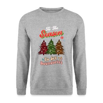 Tis The Season Christmas Tree Shirt, Xmas Gift - Unisex Sweatshirt - salt & pepper - Front - Alina (178cm) & Michal (187cm)