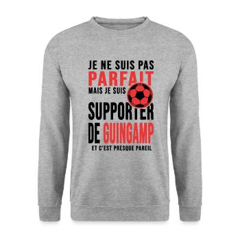 supporter foot Guingamp club humour football - Sweat-shirt Unisexe - gris chiné - Devant - Alina (178cm) & Michal (187cm)
