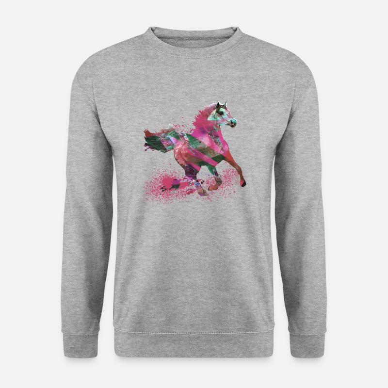 pferd, art, malerei,bunt, pferde,graffiti - Unisex Pullover - Weißgrau meliert