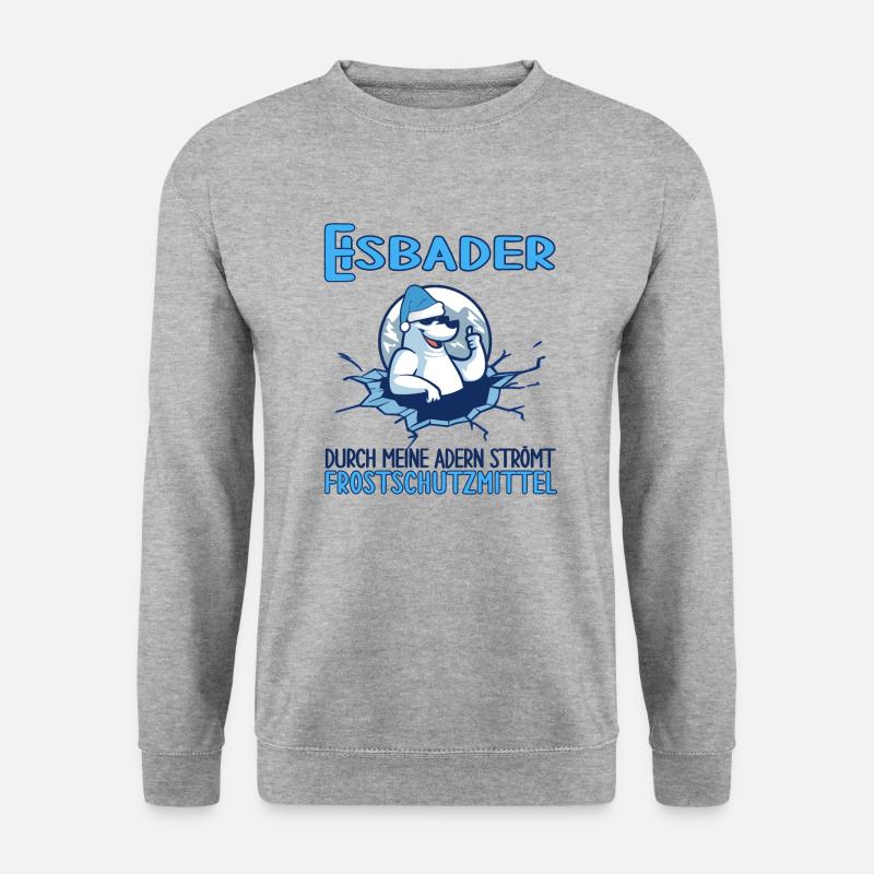 eisbaden winterschwimmen frostschutzmittel winter - Unisex Pullover - Weißgrau meliert