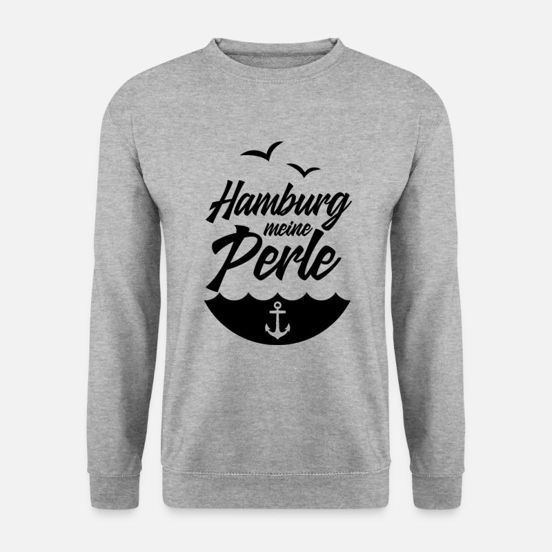 HAMBURG PERLE MEINE - Unisex Pullover - Weißgrau meliert