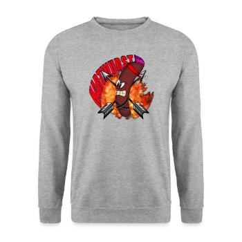 Hard cured sausage - Unisex Sweatshirt - salt & pepper - Front - Alina (178cm) & Michal (187cm)
