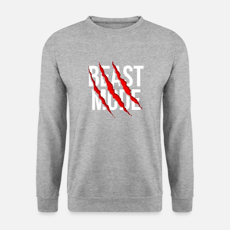 Beast Mode - Unisex Pullover - Weißgrau meliert