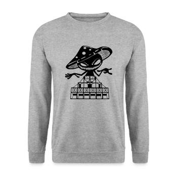 système psylosound petit - Sweat-shirt Unisexe - gris chiné - Devant - Alina (178cm) & Michal (187cm)
