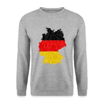 Allemagne Drapeau allemand Drapeau Allemand Drapeau Polygone - Sweat-shirt Unisexe - gris chiné - Devant - Alina (178cm) & Michal (187cm)