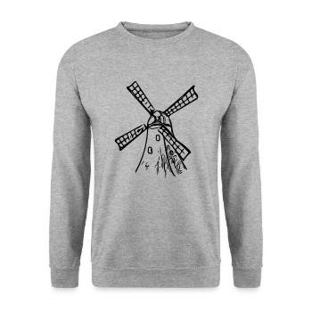 Classic Vintage Windmill - Unisex Sweatshirt - salt & pepper - Front - Alina (178cm) & Michal (187cm)