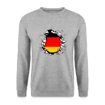 Germany Flag German Flag Used Look Home - Unisex Sweatshirt - salt & pepper - Front - Alina (178cm) & Michal (187cm)