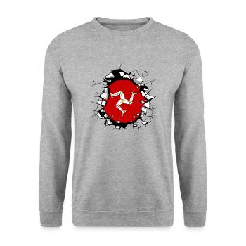 Isle of Man Flagge Triskele Flag of Isle of Man - Unisex Sweatshirt - salt & pepper - Front - Alina (178cm) & Michal (187cm)