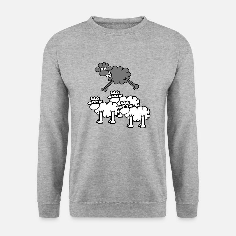 springendes Schaf - Unisex Pullover - Weißgrau meliert