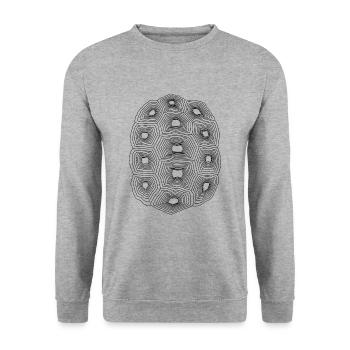 Cadeau de lignes de structure de réservoir de tortue - Sweat-shirt Unisexe - gris chiné - Devant - Alina (178cm) & Michal (187cm)