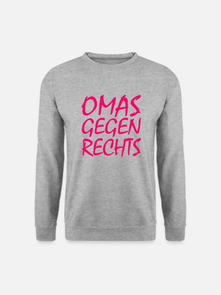 Omas gegen rechts - Unisex Pullover - Weißgrau meliert