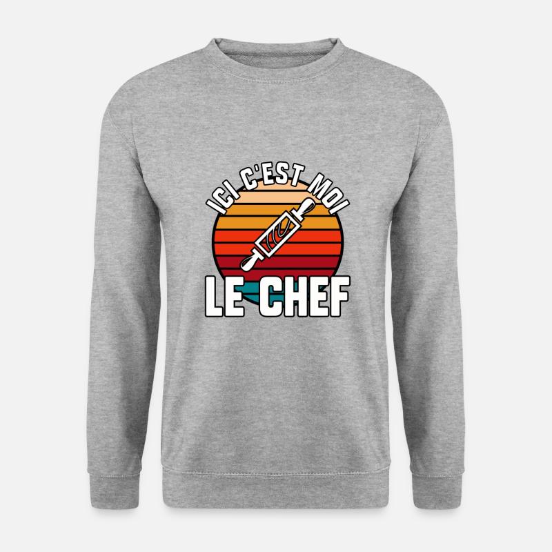 Ici c’est moi le chef - Sweat-shirt Unisexe - gris chiné