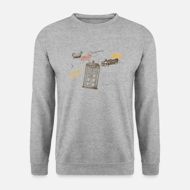 prähistorische Polizeikiste - Unisex Pullover - Weißgrau meliert