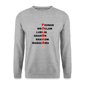 Poland - Polska - Unisex Sweatshirt - salt & pepper - Front - Alina (178cm) & Michal (187cm)