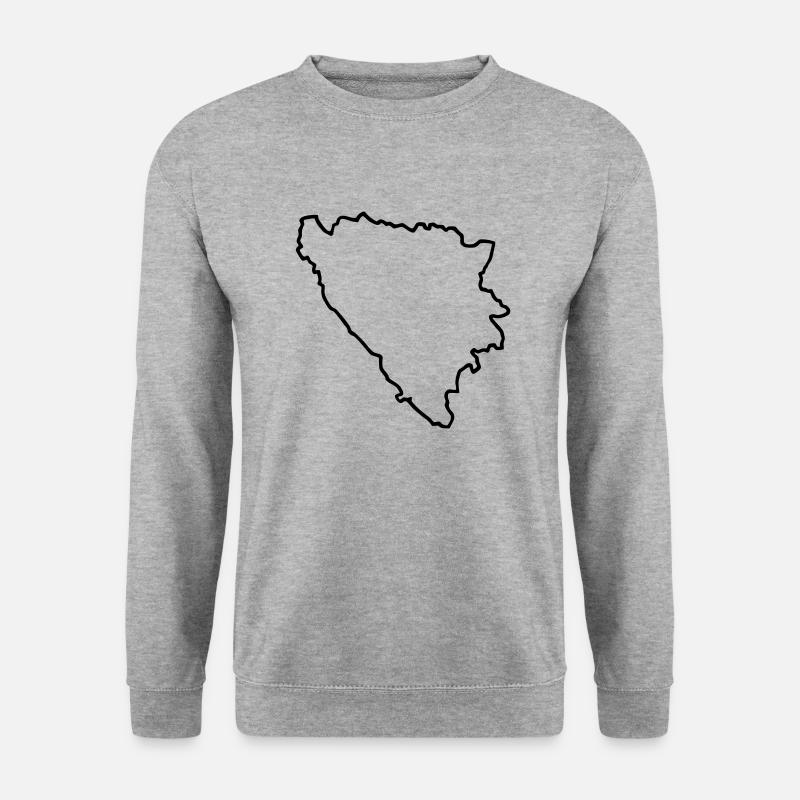 Bosnien Kontur - Unisex Pullover - Weißgrau meliert